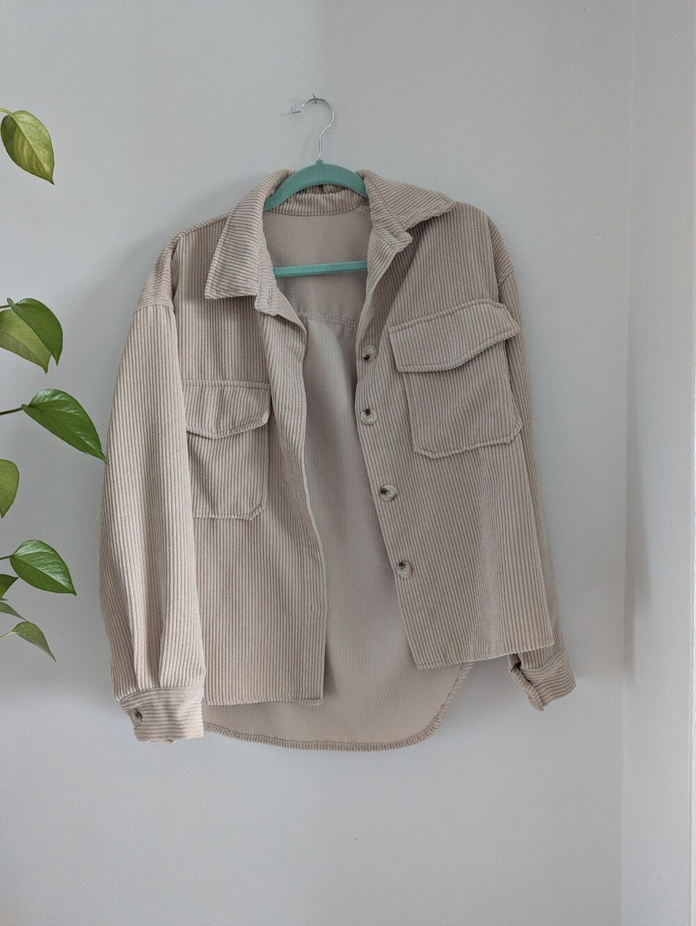Chunky Corduroy Shacket / Button Down Shirt Jacket